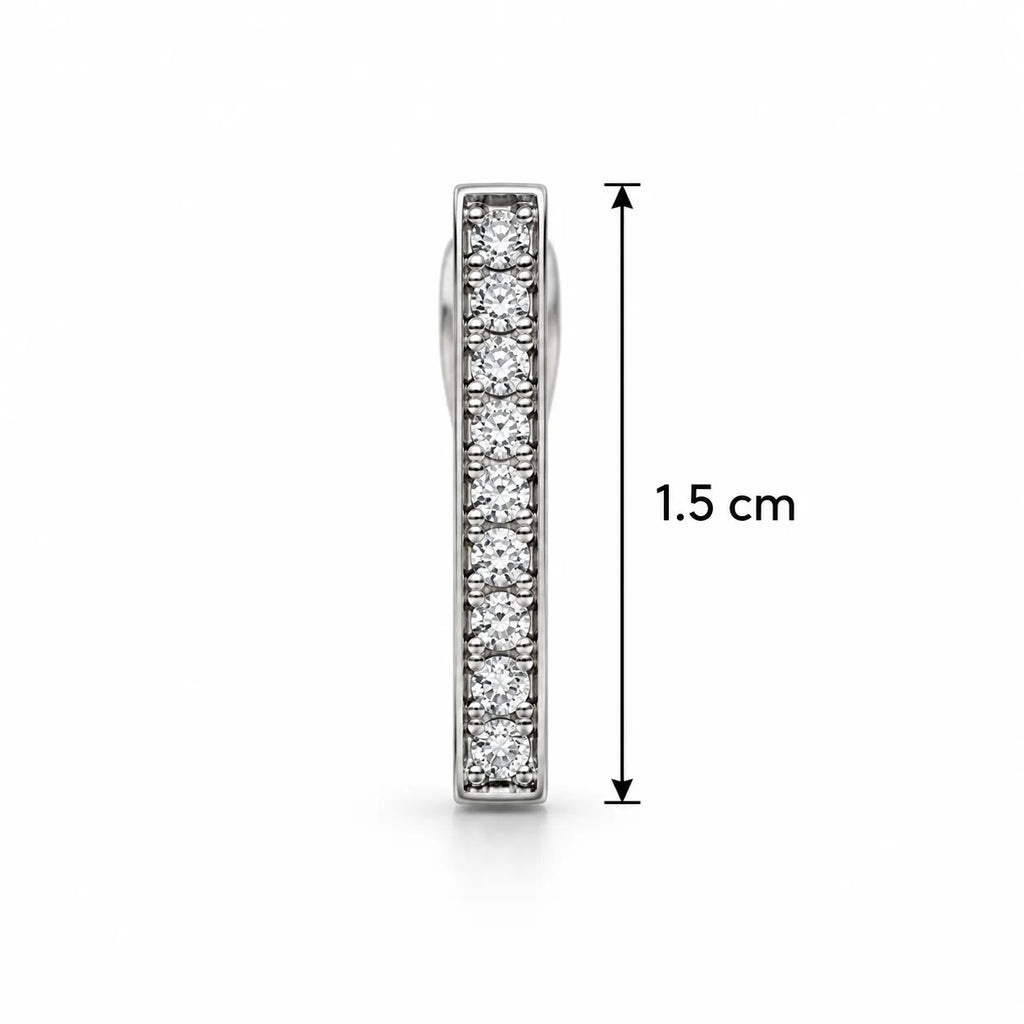 Marvel Silver Prism Edge Stone Silver Triangle Hoop Earrings with Sparkling Stone Design for Women