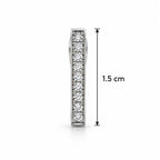 Marvel Silver Prism Edge Stone Silver Triangle Hoop Earrings with Sparkling Stone Design for Women