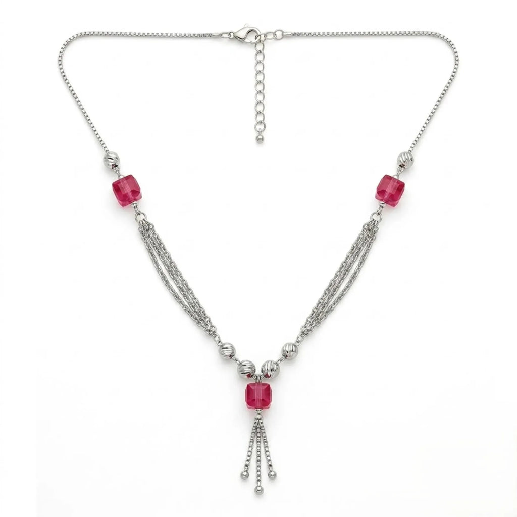 Marvel Silver Red Bead Necklace