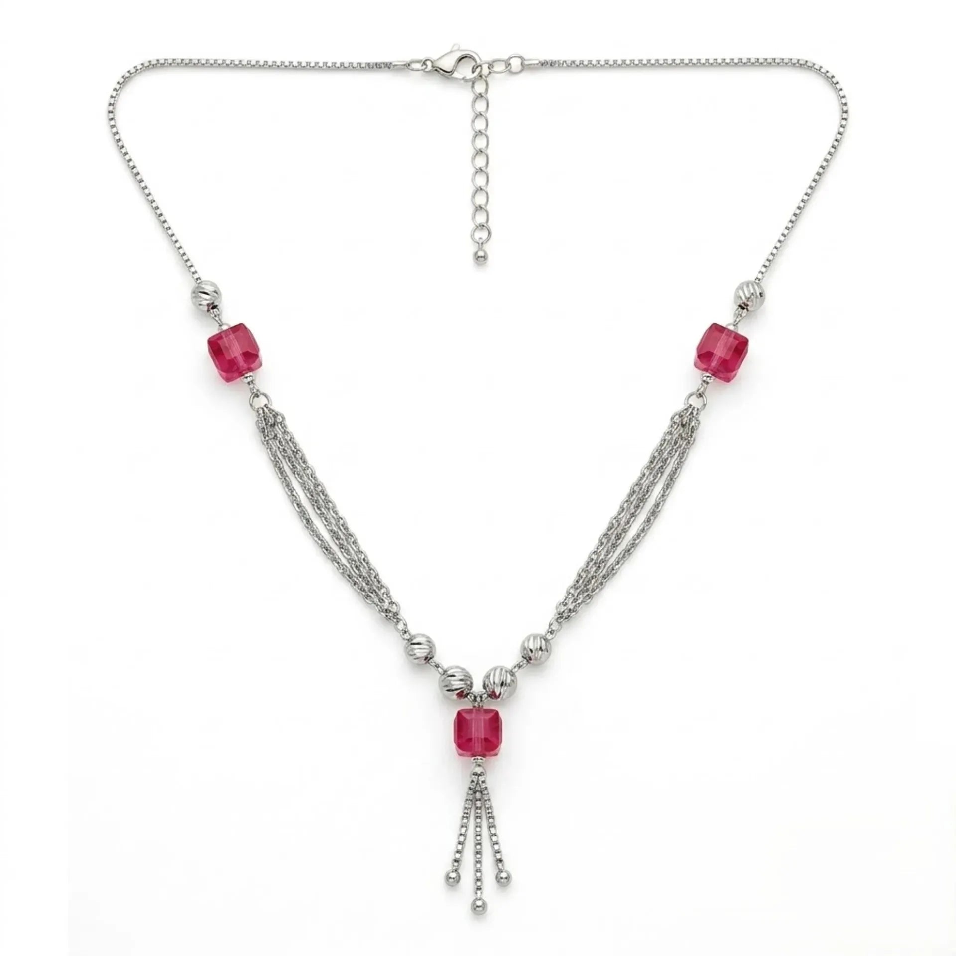 Marvel Silver Red Bead Necklace