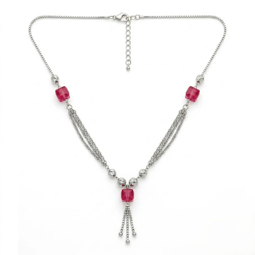 Marvel Silver Red Bead Necklace