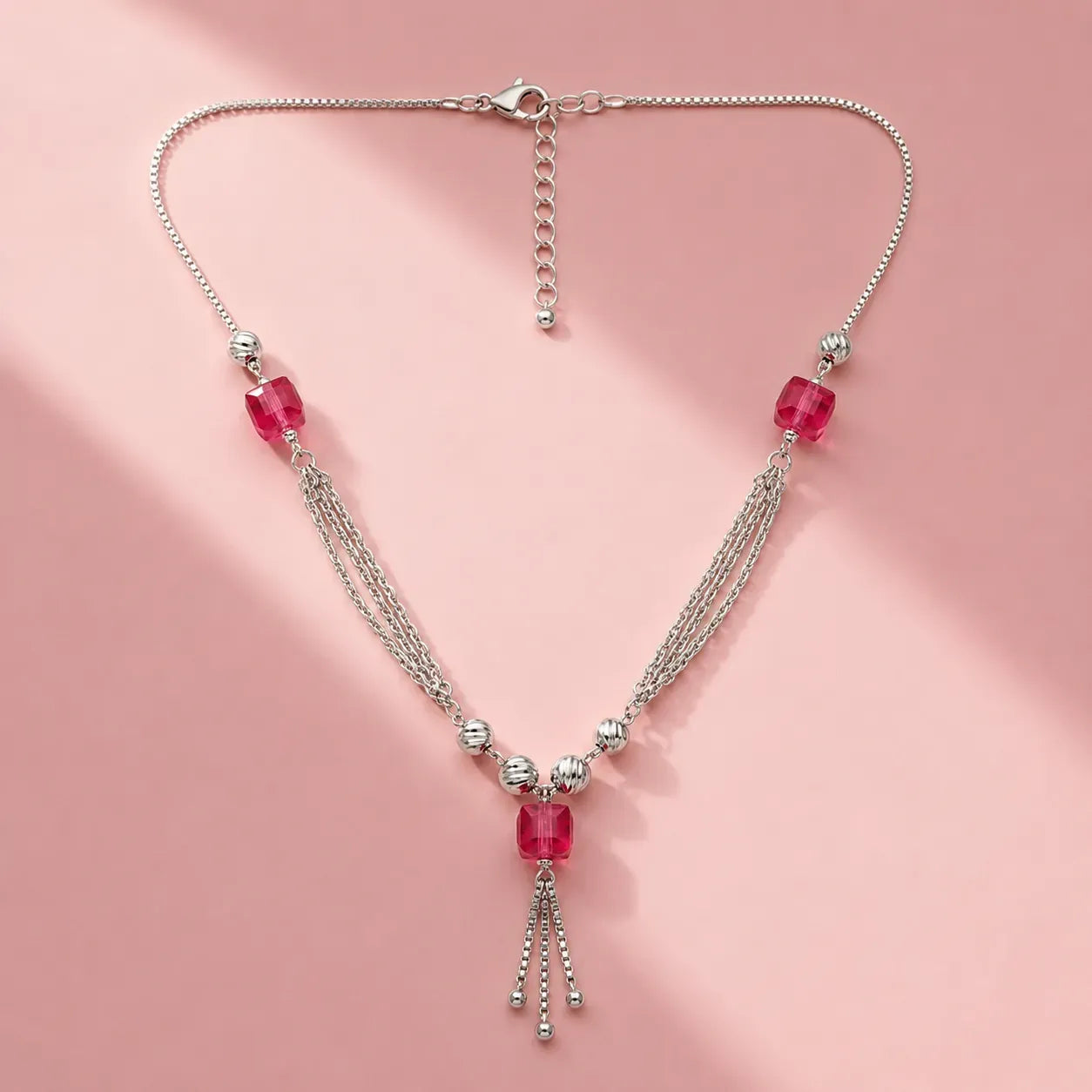Marvel Silver Red Bead Necklace