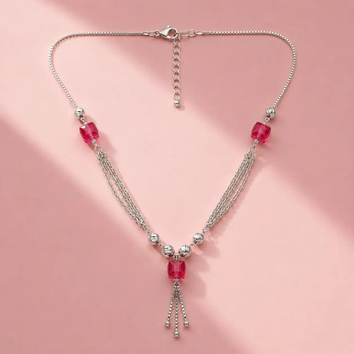 Marvel Silver Red Bead Necklace