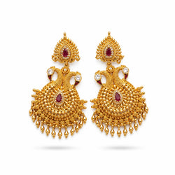 Ruby Stone Designer Jhumka Earrings for Women