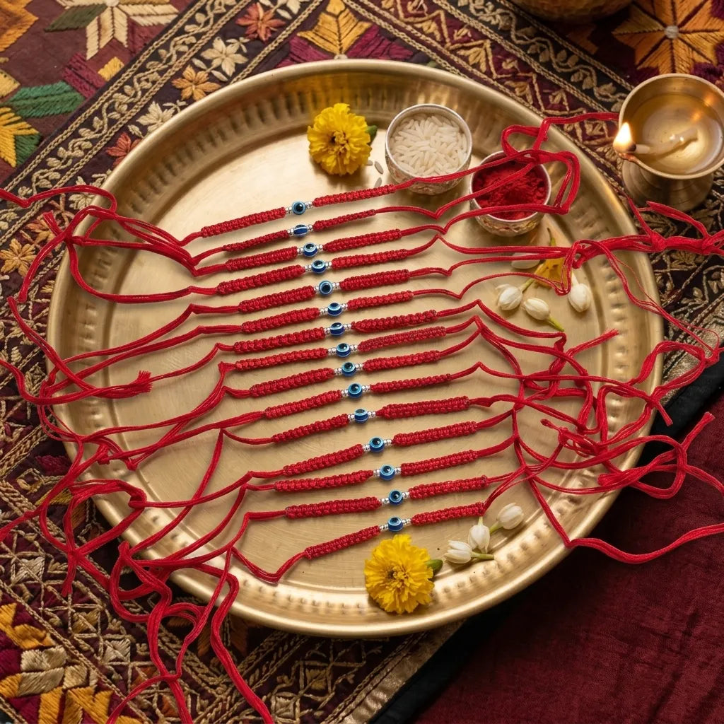 Silver Evil Eye Rakhi for Brother
