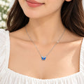 Marvel Silver Sapphire Spark Butterfly Silver Chain Pendant with Blue Wings and Sparkling Accents for Girls and Women