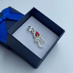 Marvel Silver Shree Mor Pankh silver pendant with colourful peacock feather design, chain not included