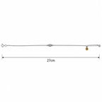 Marvel Silver adjustable silver anklet for women with textured barrel center bead and polished round bead accents
