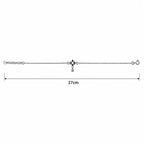 Marvel Silver adjustable silver anklet for women with black floral design and sparkling hanging drop charm