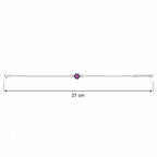 Marvel Silver adjustable silver anklet for women with blue pink and yellow floral centerpiece