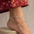 Marvel Silver Airplane Charm Anklet featuring silver chain with airplane, star charms, and adjustable clasp for women and girls.