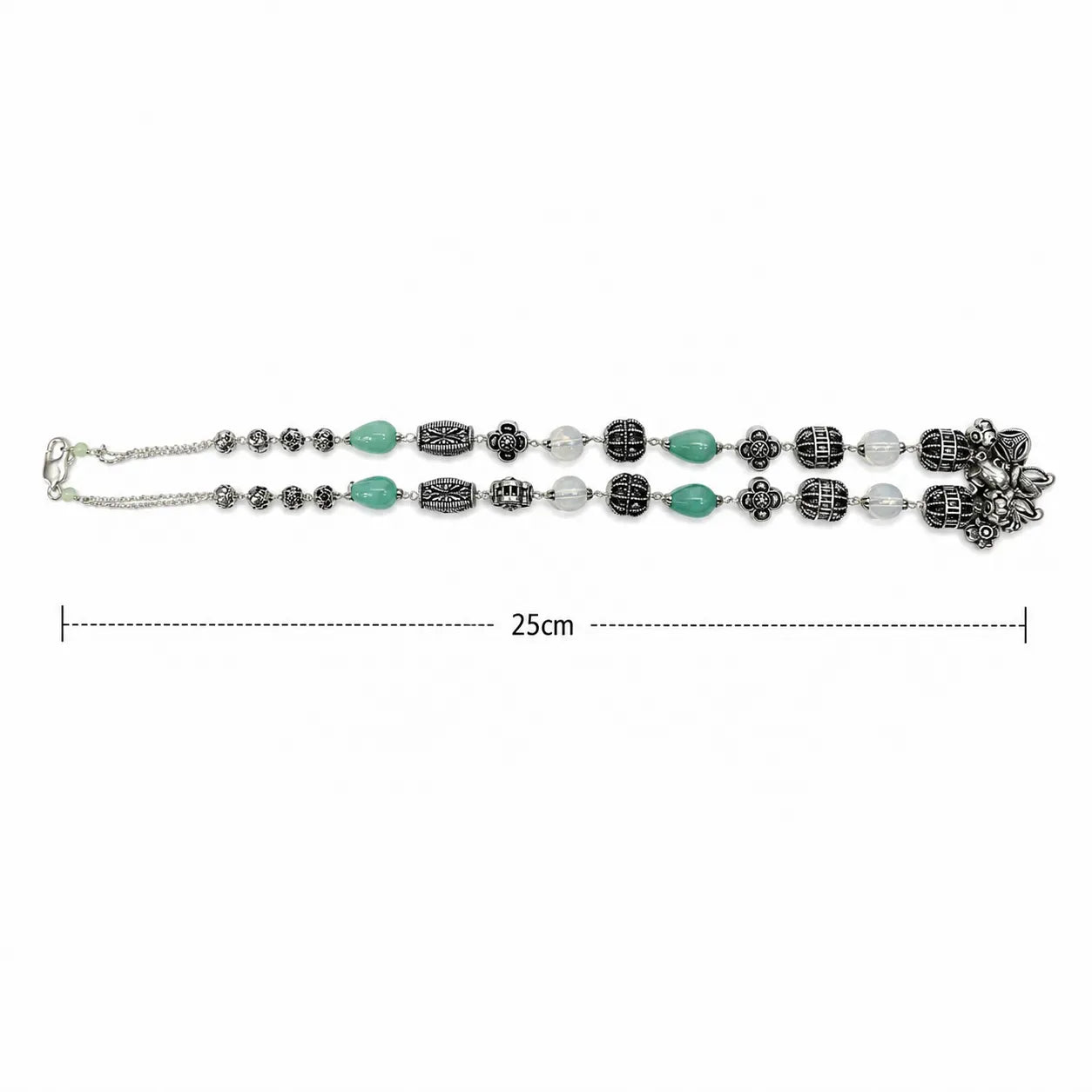 Marvel Silver Aqua Oxidized Necklace