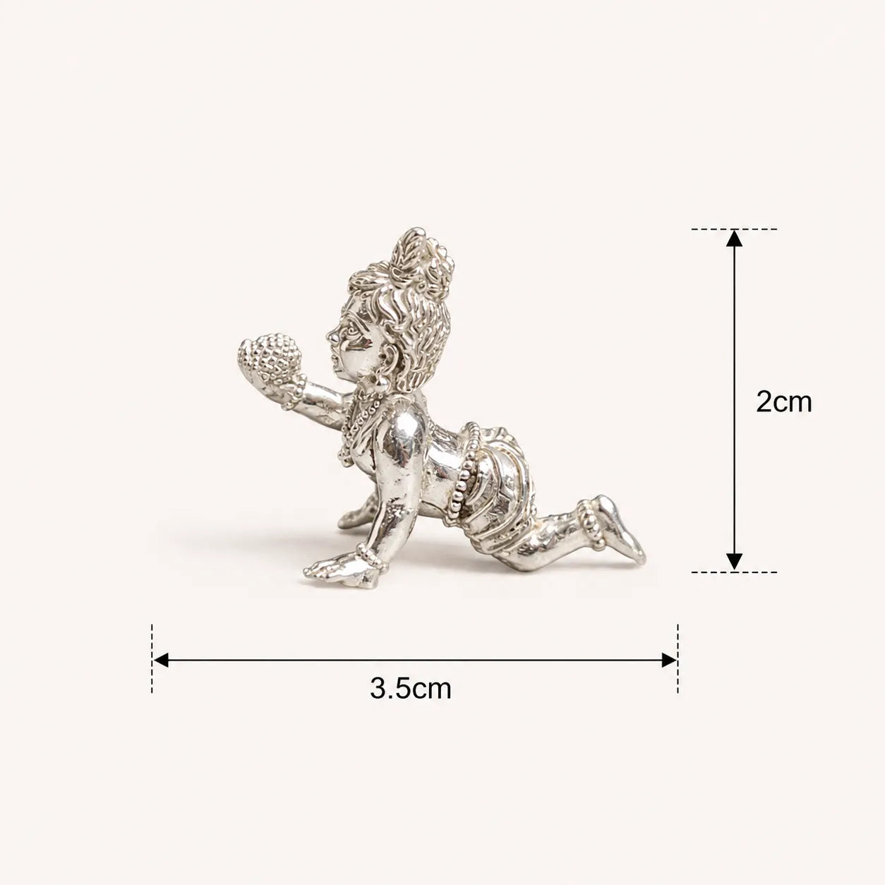 Silver Bal Krishna Murti Laddu Gopal Crawling Idol for Home Mandir and Pooja – Marvel Silver