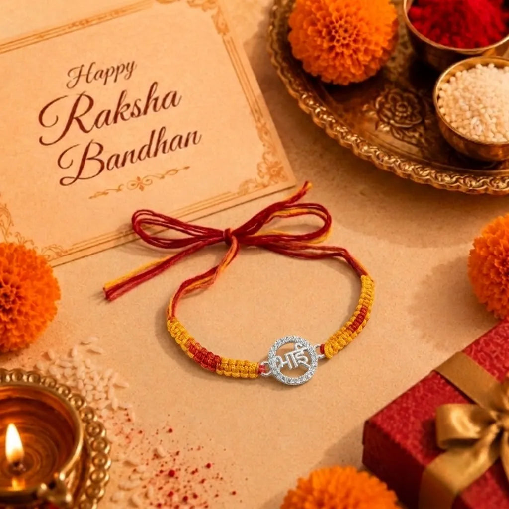 925 Sterling Silver Bhai Rakhi for Brother