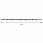 Marvel Silver black curb link bracelet for men with engraved panels and 19 cm length