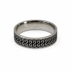 Marvel Silver black Greek key pattern silver band ring for men with 2.5 cm size
