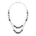 Marvel Silver Blue Oxidized Necklace