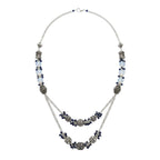 Marvel Silver Blue Oxidized Necklace