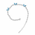 Marvel Silver blue butterfly silver bracelet for women with sparkling white stones