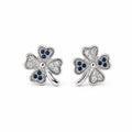 Marvel Silver blue clover silver stud earrings for girls with 1.2 cm length