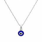 Marvel Silver blue evil eye chain pendant for girls with silver-tone chain