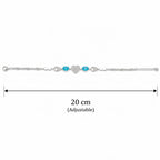 Marvel Silver 925 sterling silver bracelet featuring a sparkling heart-shaped CZ centerpiece with vibrant blue gemstones and an adjustable chain, designed for women and girls, perfect for daily wear, office, parties, weddings, festive occasions, and gifting.
