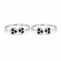 Marvel Silver blue stone bow adjustable toe ring for women
