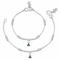 Marvel Silver Baby Payal Blue Stone Charm