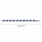 Marvel Silver blue stone leaf design silver bracelet for women with sparkling white stones
