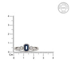 Marvel Silver blue stone silver ring for women with white side stones