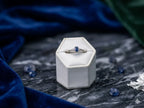 Marvel Silver blue stone silver ring for women with white side stones