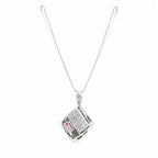 Marvel Silver book design silver chain pendant for girls with sparkling stone detailing