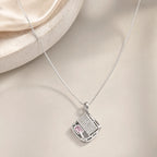 Marvel Silver book design silver chain pendant for girls with sparkling stone detailing