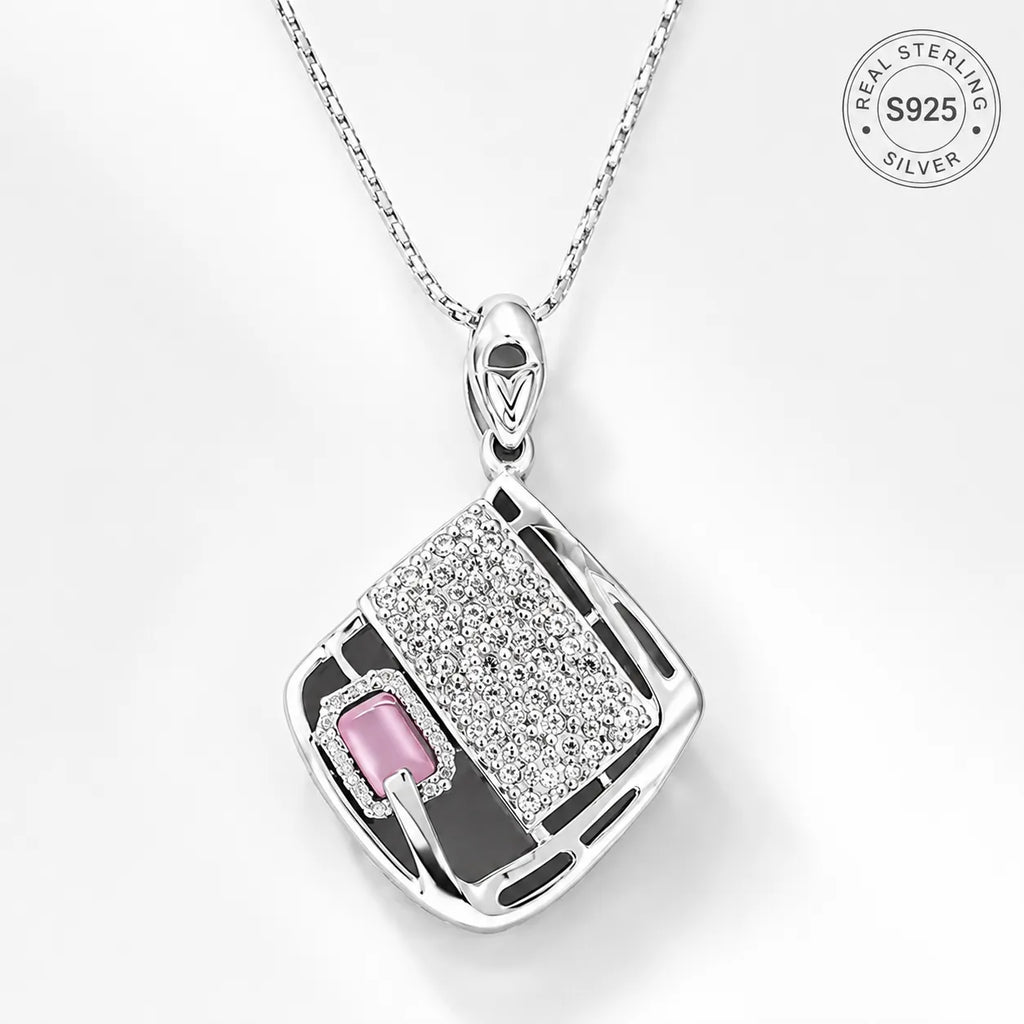 Marvel Silver book design silver chain pendant for girls with sparkling stone detailing