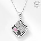 Marvel Silver book design silver chain pendant for girls with sparkling stone detailing