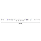 Marvel Silver Bow Charm Anklet with crystal cube beads and adjustable silver chain for women and girls.