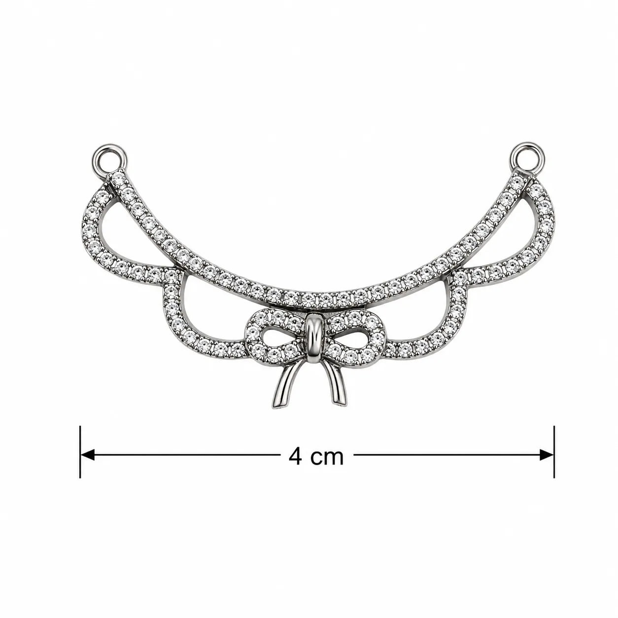 Marvel Silver bow design black beads mangalsutra for women with 4 cm pendant