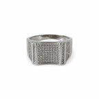 Marvel Silver CZ stone square signet ring for men with 2.3 cm size