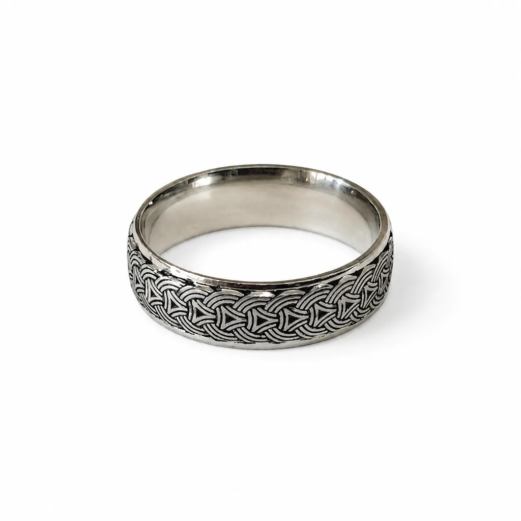 Marvel Silver Celtic knot pattern silver band ring for men with 2.4 cm size
