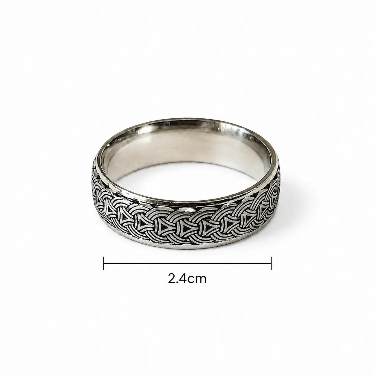 Marvel Silver Celtic knot pattern silver band ring for men with 2.4 cm size