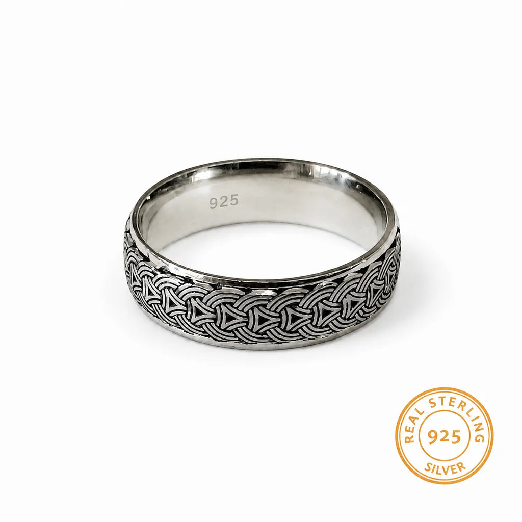 Marvel Silver Celtic knot pattern silver band ring for men with 2.4 cm size