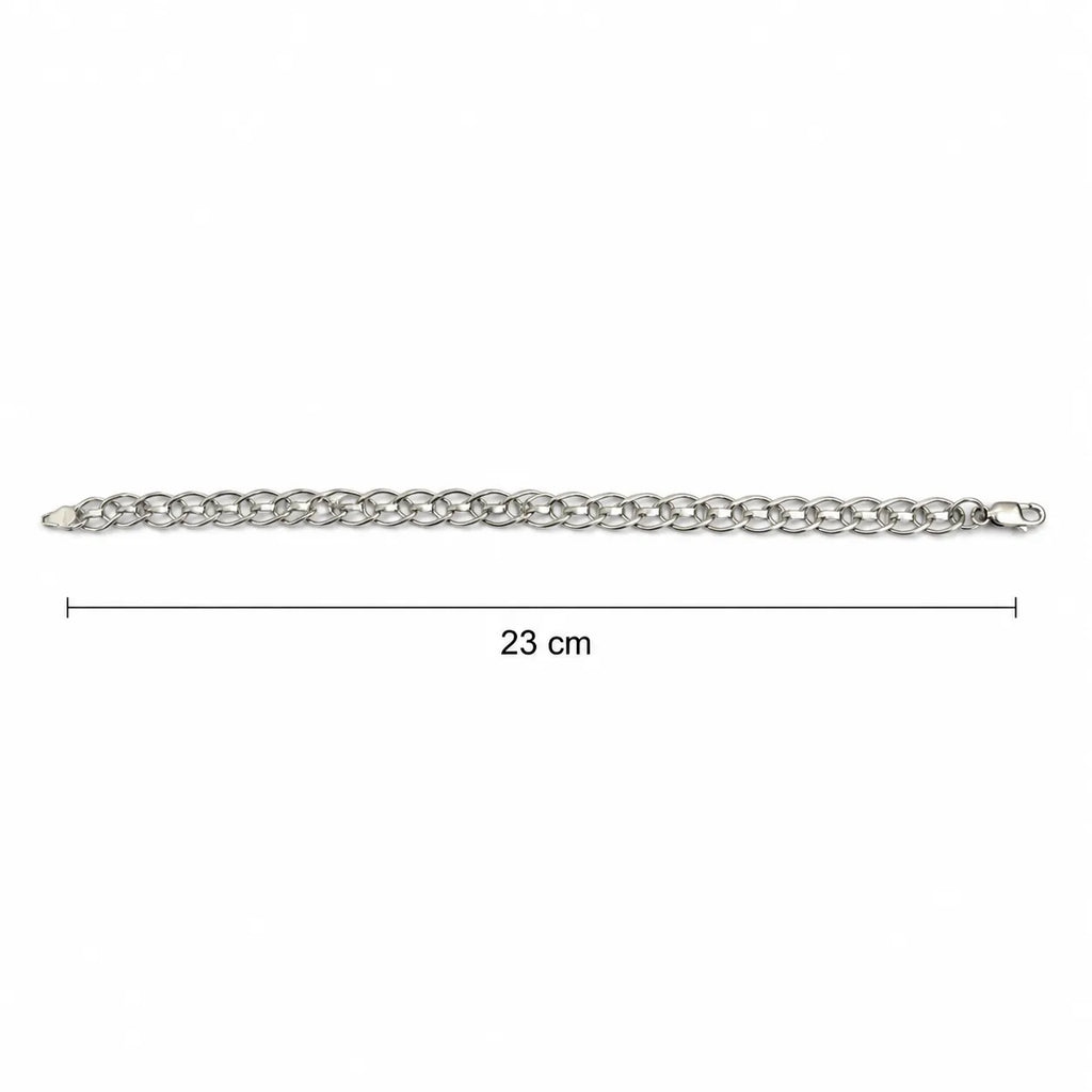 Marvel Silver chunky oval link bracelet for men with polished silver finish