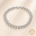 Marvel Silver chunky oval link bracelet for men with polished silver finish