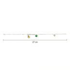 Marvel Silver Crystal Heart Anklet with sparkling teardrop crystal, green heart charm, silver bead detailing, and adjustable chain for women and girls.