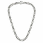 Marvel Silver iced Cuban link chain for men with sparkling stone-studded links and box clasp