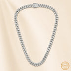 Marvel Silver iced Cuban link chain for men with sparkling stone-studded links and box clasp