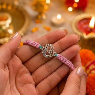 Silver Designer Ganesh Rakhi