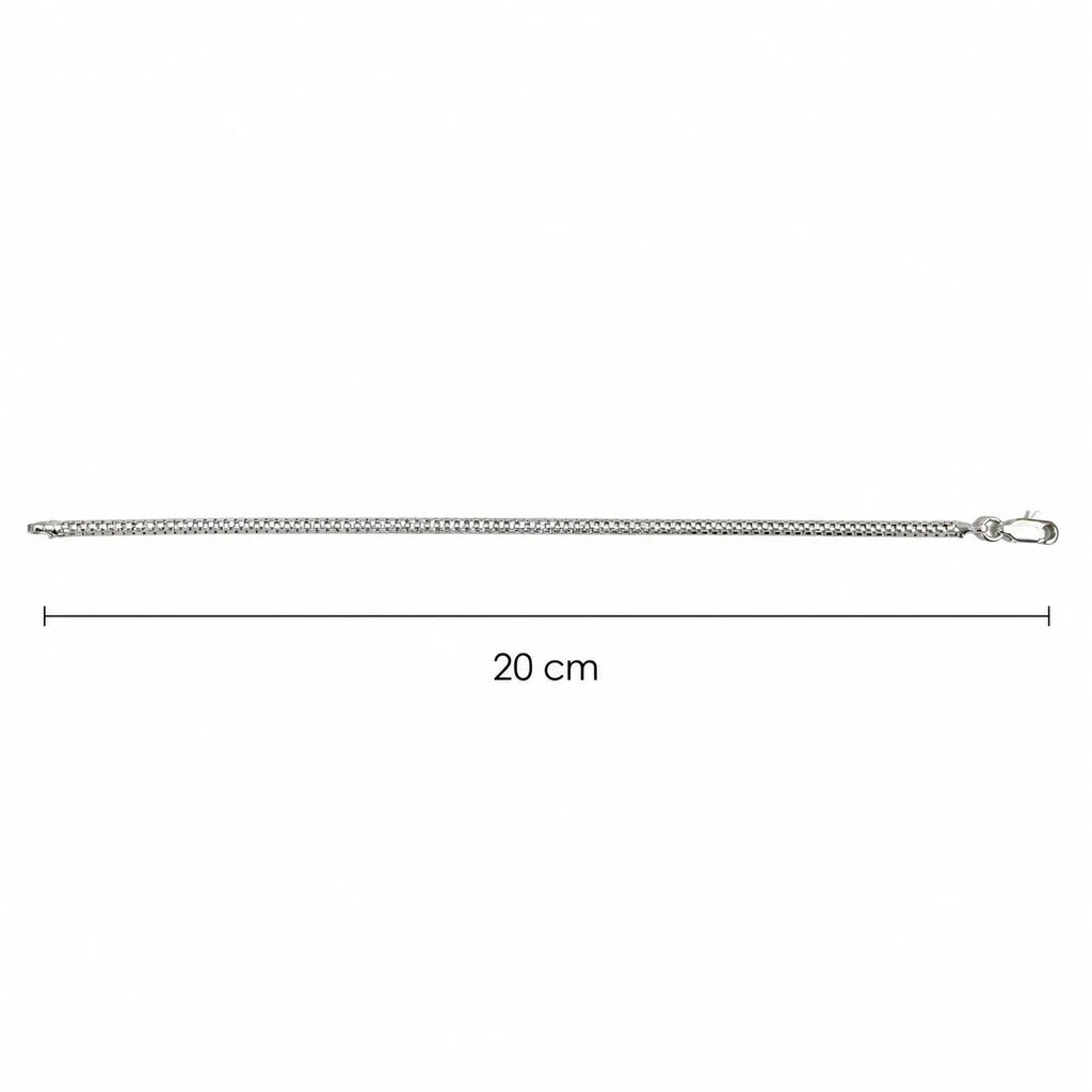 Marvel Silver double row square link bracelet for men with polished silver finish