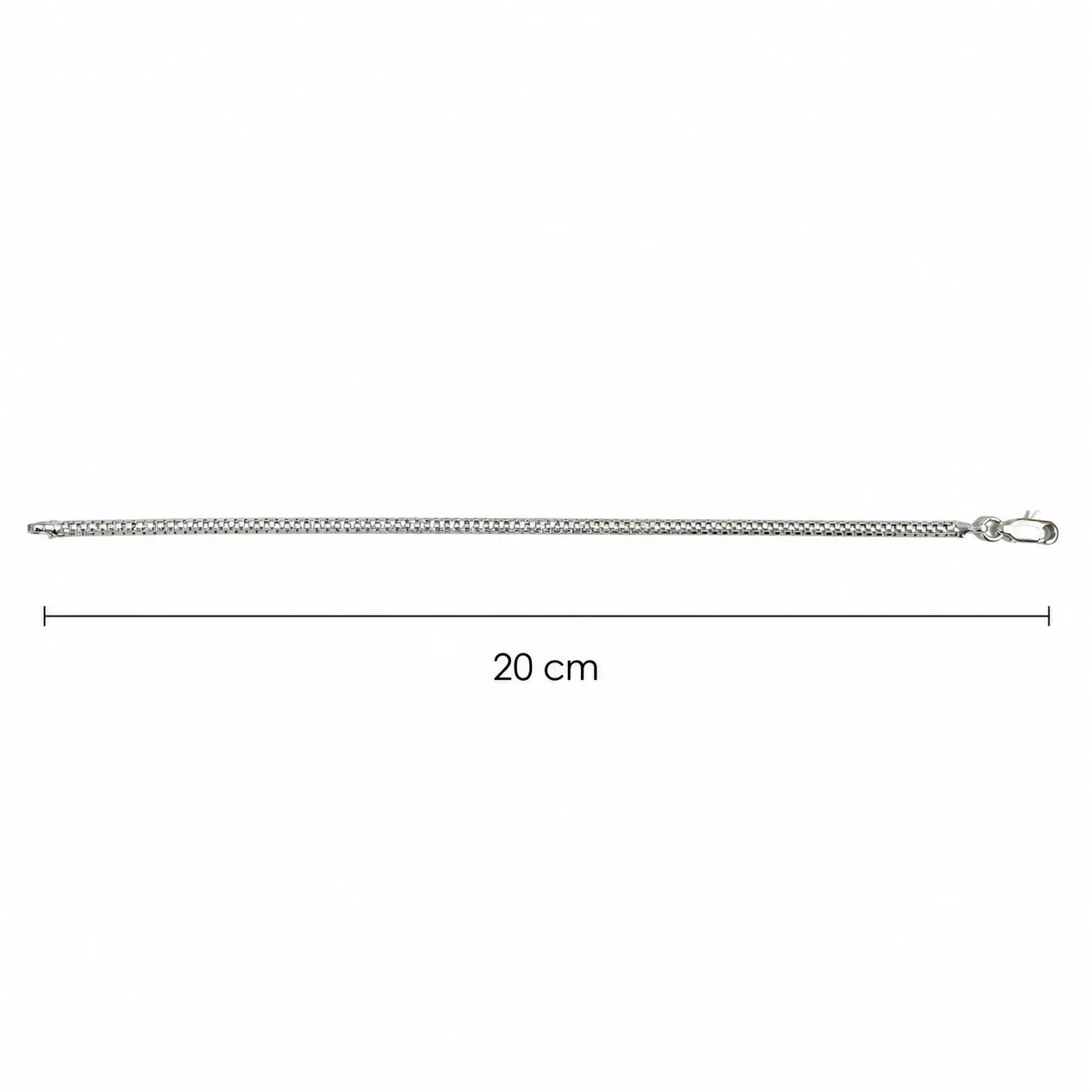 Marvel Silver double row square link bracelet for men with polished silver finish