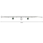 Marvel Silver Emerald Charm Anklet with green crystal charms, silver double chain, and adjustable clasp for women and girls.